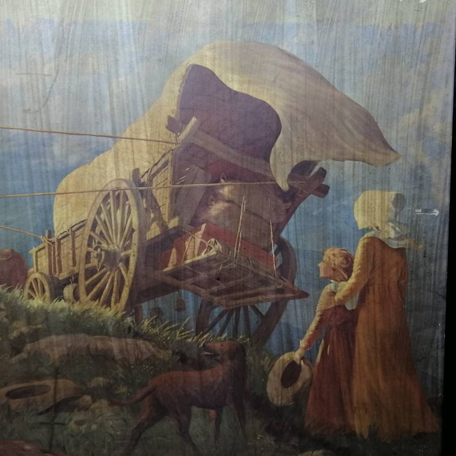 AFRIKANA!!!! Framed  Lithograph - Die Groot Trek - WH Coetzer (860mm x 600mm)