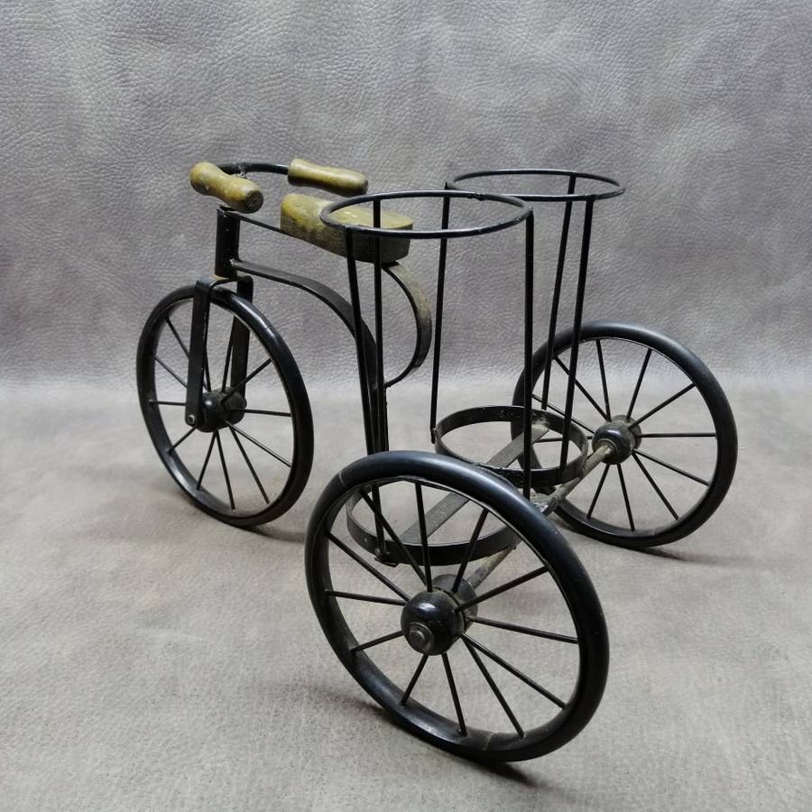 Large Metal and Wood Vintage Bicycle Bottle Carrier!!!