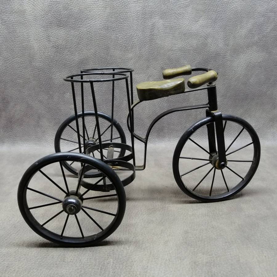 Large Metal and Wood Vintage Bicycle Bottle Carrier!!!