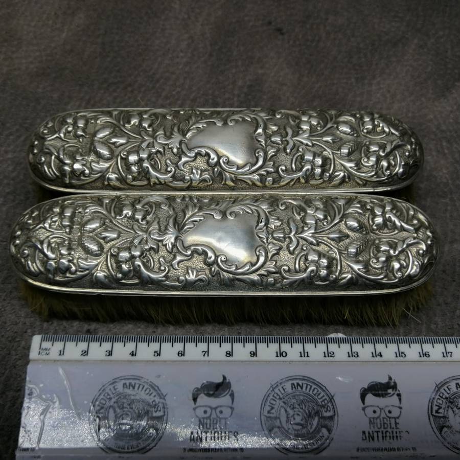 Fantastic!!! Two Highly Decorative Sterling Silver Brushes!!! Bid For Both!!