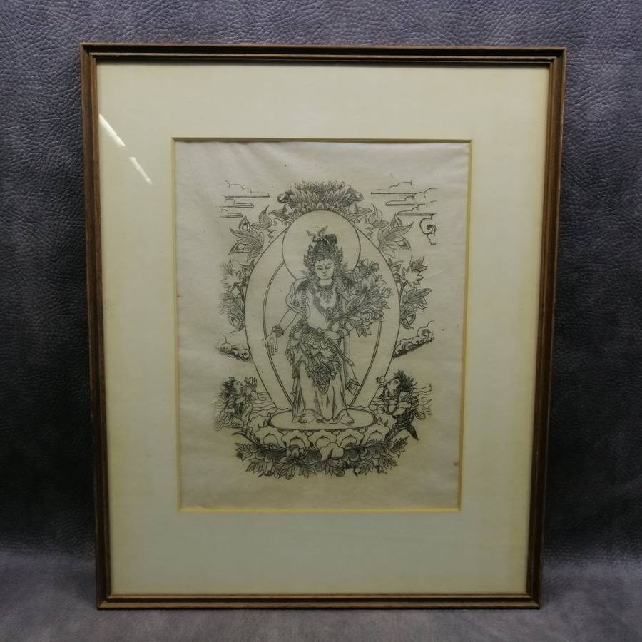 Fantastic!!! Detailed Oriental Mono Block Print on Thin Silk Paper!!! 500mm x 410mm (2)