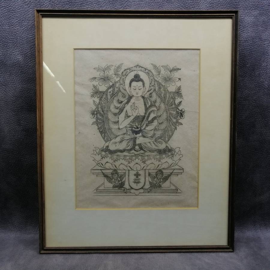Fantastic!!! Detailed Oriental Mono Block Print on Thin Silk Paper!!! 500mm x 410mm (3)