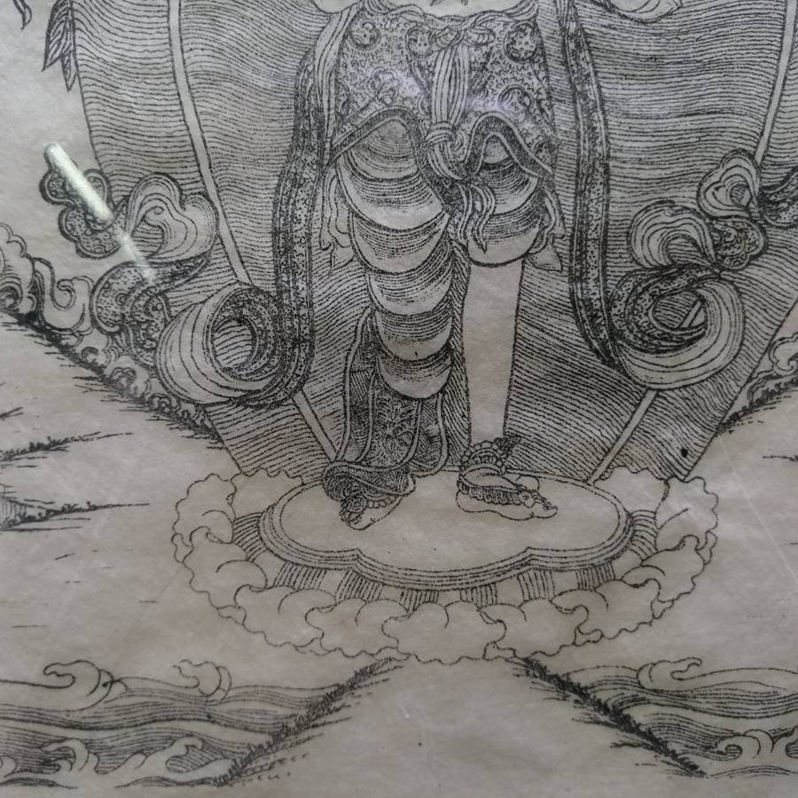 Fantastic!!! Detailed Oriental Mono Block Print on Thin Silk Paper!!! 500mm x 410mm (4)