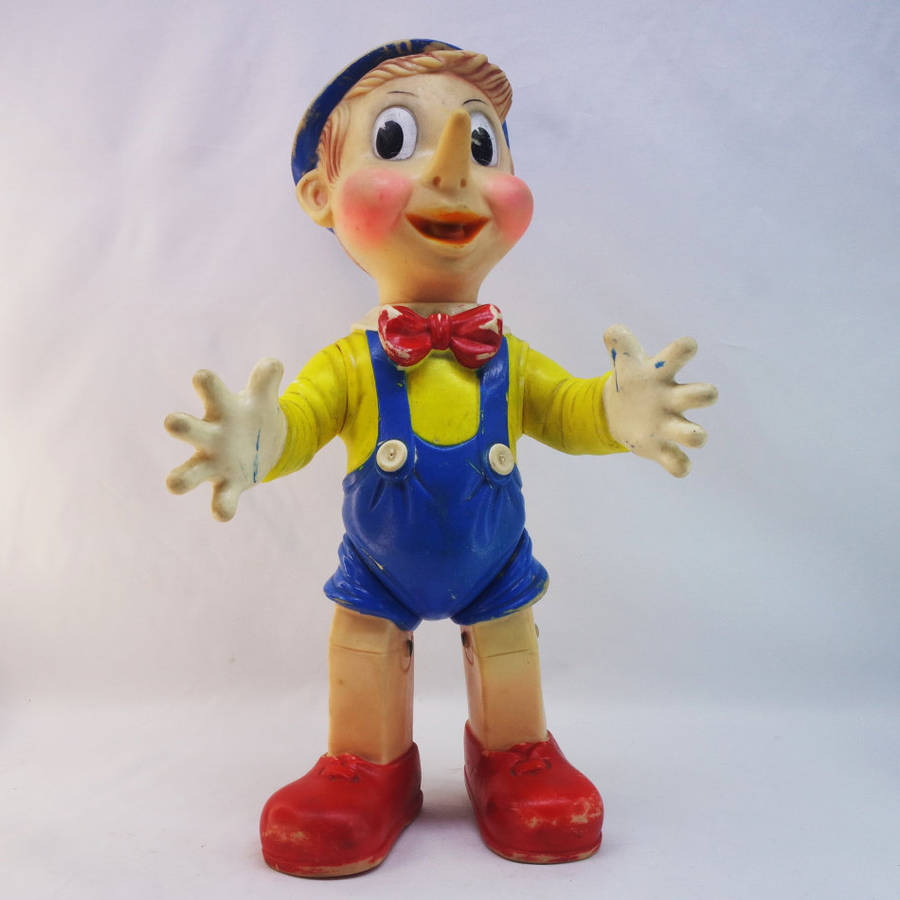 Super Rare!!! LARGE 1960's Rubber Walt Disney Productions Pinocchio, Made in Italy!!! 420mm Tall