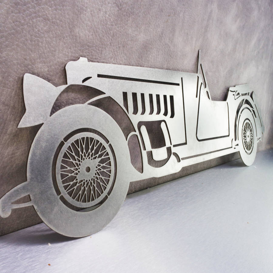 LARGE Stainless Steel Vintage Automobile Cut Out Sign!!!! Over 700mm Long!!!