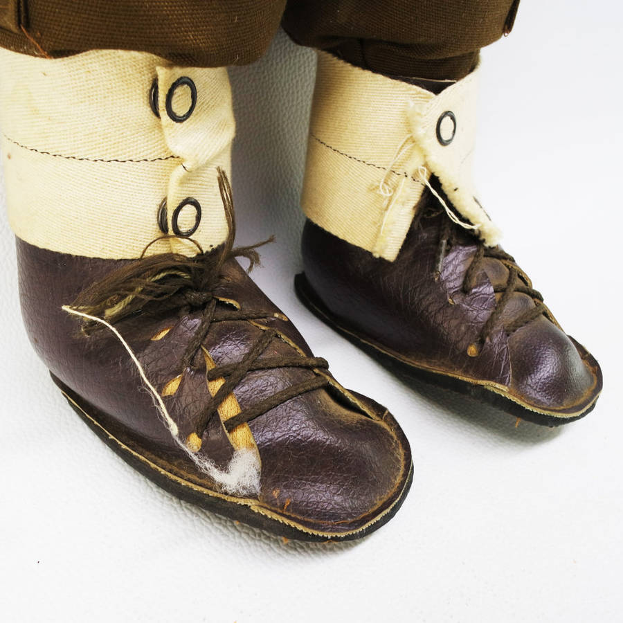 Original Vintage Handcrafted Troopie Soldier With Original Browns and Leather Boots!!!