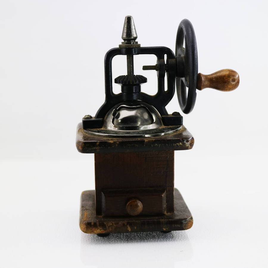 Vintage Wood and Metal Industrial Styled Coffee Grinder!!! Working!!!