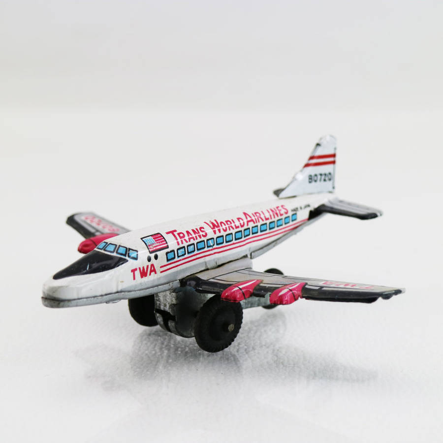 Rare!!! Small Lithographed Japanese Tintoy Trans World Airlines Aeroplane!!!
