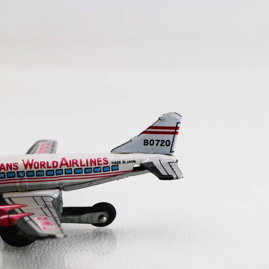 Rare!!! Small Lithographed Japanese Tintoy Trans World Airlines Aeroplane!!!