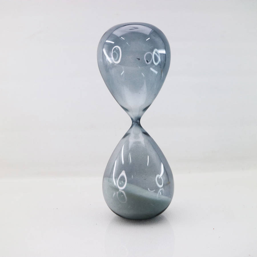 Large Grey/Blue Glass Hourglass!!!