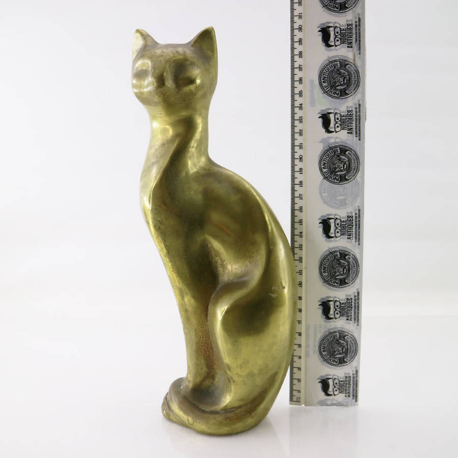 Large Heavy Brass Vintage Stylized Cat Door Stop!!! 320mm Tall!!