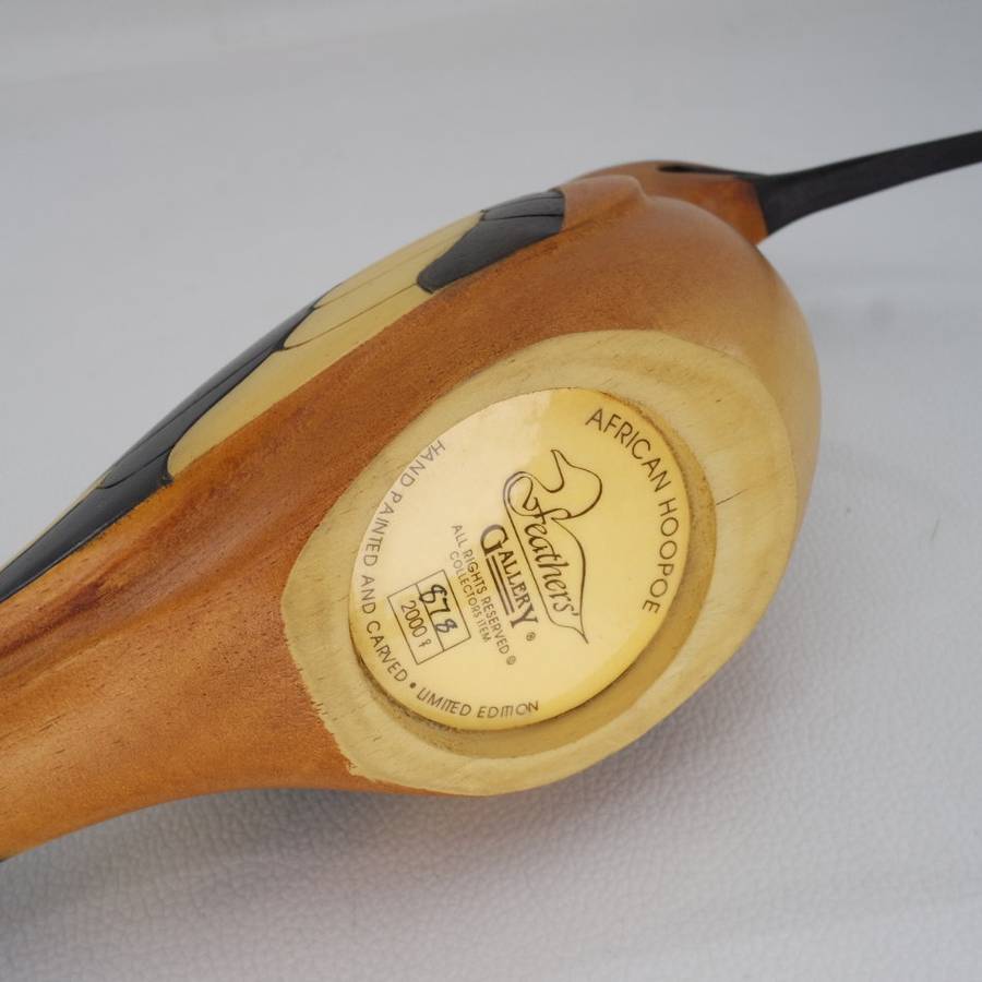 Original Numbered Feathers Gallery Hand Crafted African Hoopoe!!! 878/2000 (Like New)