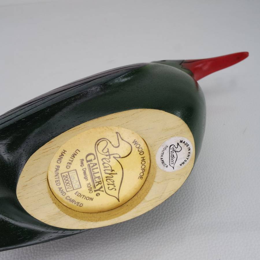 Original Numbered Feathers Gallery Hand Crafted Wood Hoopoe !!! 1600/2000 (Like New)