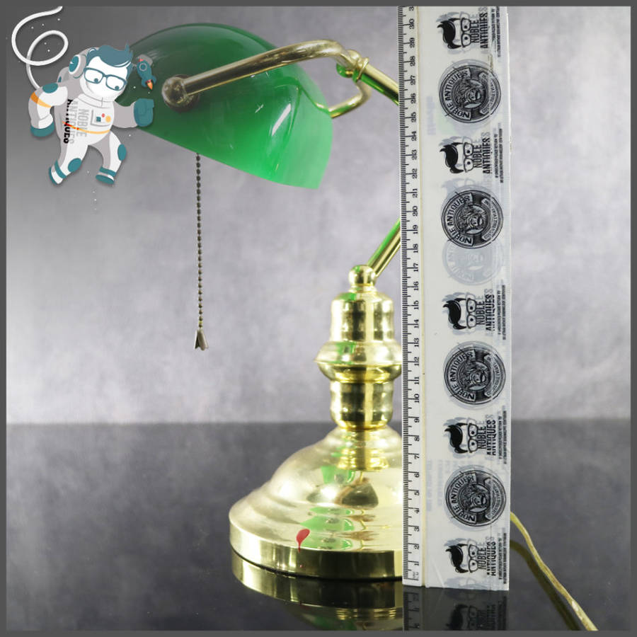 Fantastic!!! Original Vintage Brass and Green Glass Working Bankers Lamp!!!