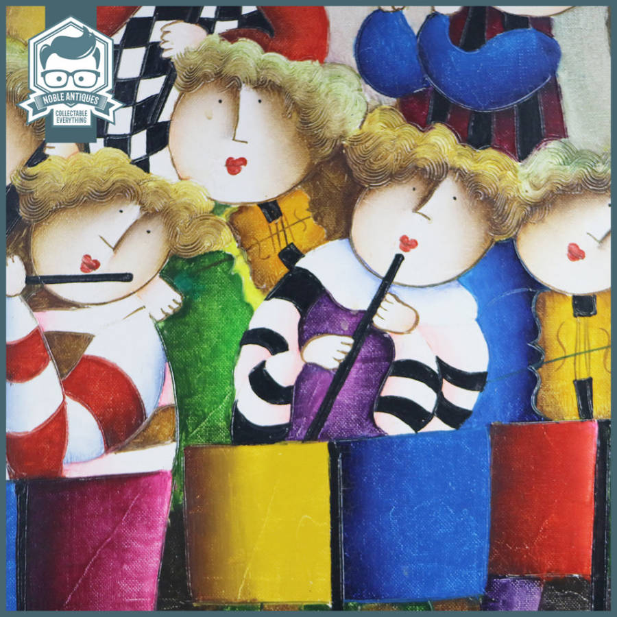 Large Framed Oil On Board Signed Orchestra!!! 1000mm x 850mm