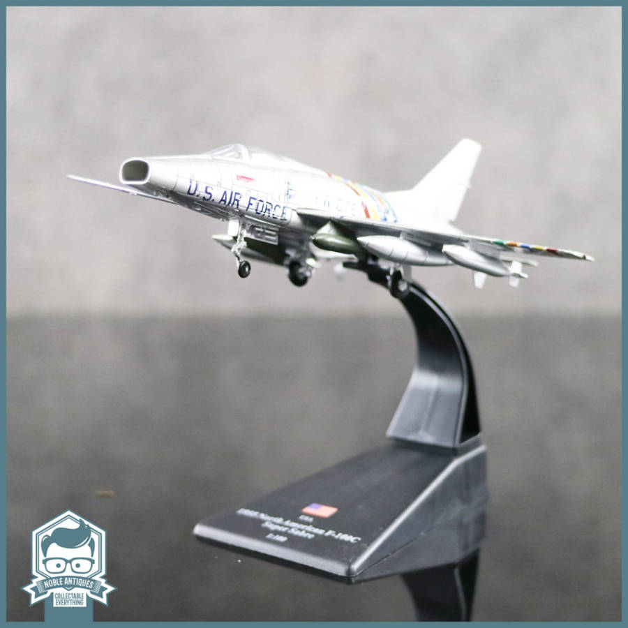 Die Cast Metal 1955 North American F-100 Super Sabre Plane Scale 1:100 (Original Blister Packaged)