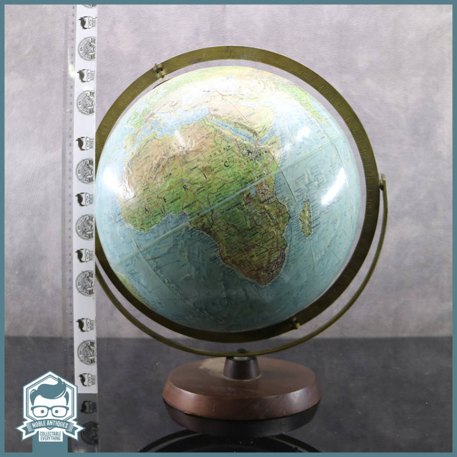LARGE Vintage Metal Frame Readers Digest World Globe!!!
