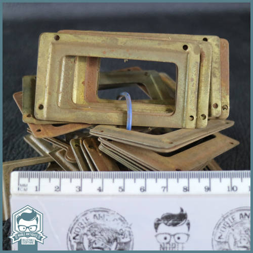 Massive Vintage Brass and Metal Shelf Labeling Fixtures - Over 40!!! Bis For All!!!