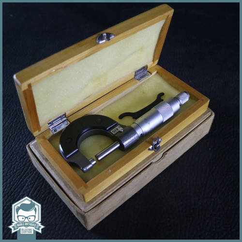 Original Vintage Boxed and Wood Cased Micrometer!!!