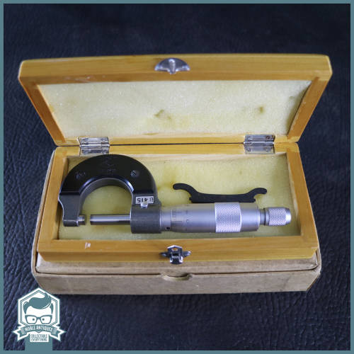 Original Vintage Boxed and Wood Cased Micrometer!!!