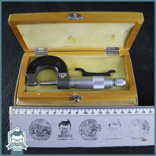 Original Vintage Boxed and Wood Cased Micrometer!!!