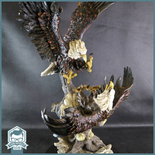 MASSIVE American Bald Eagles In Flight On Wood Plinth Statue - The Juliana Collection!!! 700mm Tall!