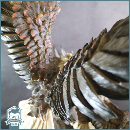 MASSIVE American Bald Eagles In Flight On Wood Plinth Statue - The Juliana Collection!!! 700mm Tall!