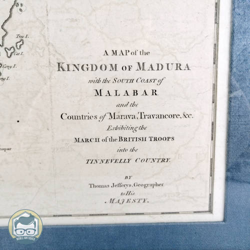 Antique Framed Kingdom of Madura Map - By Thomas Jefferys Circa 1700`s!!!