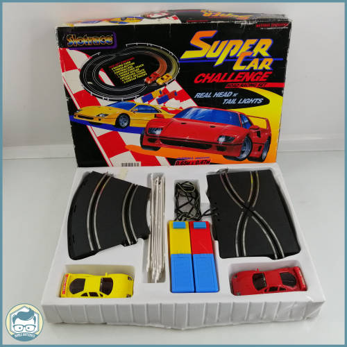 Vintage Boxed Super Cal Challenge Battery Operated Slot Car Set!!! Working!!!