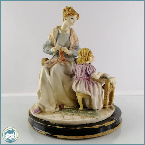 Large Hand Painted Resin On Wood Plinth Sculpture!!! Note Imperfections On Pictures!!!