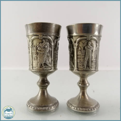 Two Small Highly Detailed Pewter Goblets!!!