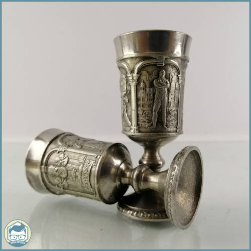 Two Small Highly Detailed Pewter Goblets!!!
