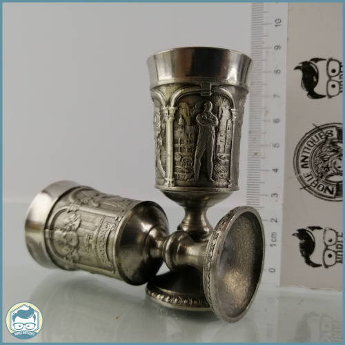 Two Small Highly Detailed Pewter Goblets!!!