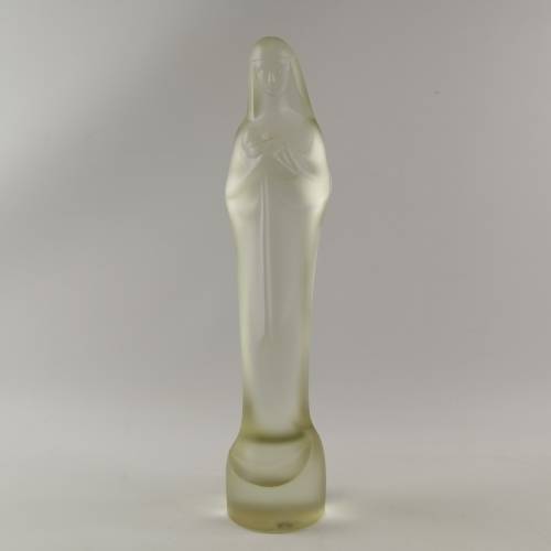 Spectacular!!! Original 1930`s Leerdam Holland Madonna Frosted Glass Statue!!!