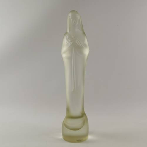 Spectacular!!! Original 1930`s Leerdam Holland Madonna Frosted Glass Statue!!!