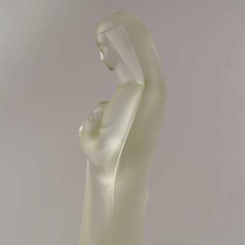 Spectacular!!! Original 1930`s Leerdam Holland Madonna Frosted Glass Statue!!!