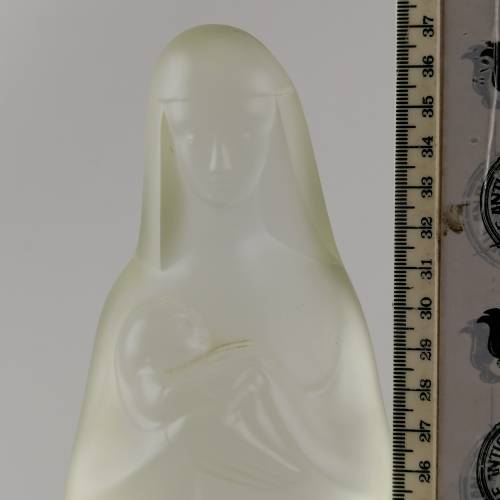 Spectacular!!! Original 1930`s Leerdam Holland Madonna Frosted Glass Statue!!!