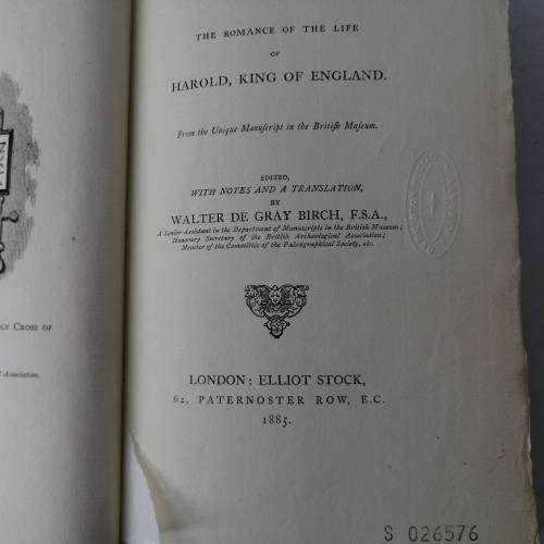 Foil on Cloth Covered 1885 Romance Of The Life Of King Harald Of England!!!