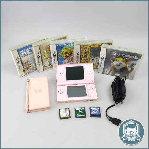 Working Pink Nintendo DS With All Accessories, Games and Parts Device!!!