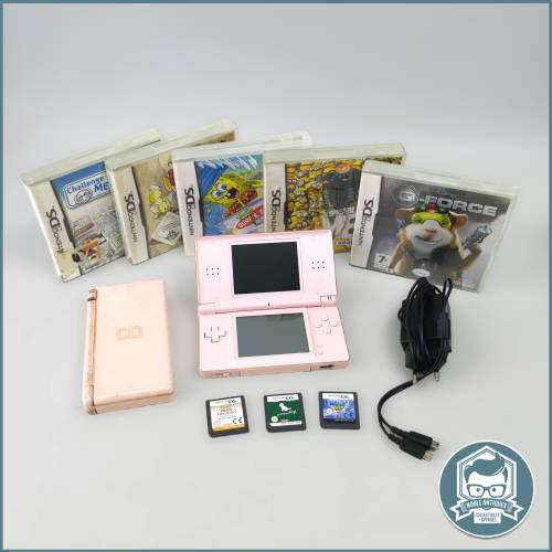 Working Pink Nintendo DS With All Accessories, Games and Parts Device!!!