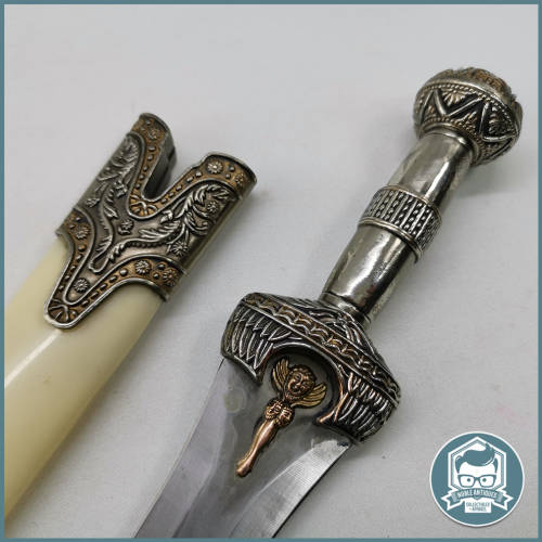 Highly Decorative Greek Dagger Achiles with metal scabbard!!