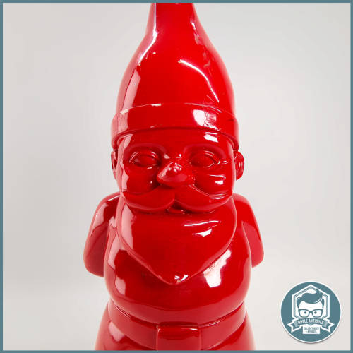 Large Vintage Gloss Red Resin Gnome Savings Bank!!!