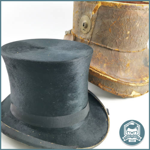 Antique 1800`s J. Shipley and Co Cape Town Genuine Top Hat and Leather Case!!!