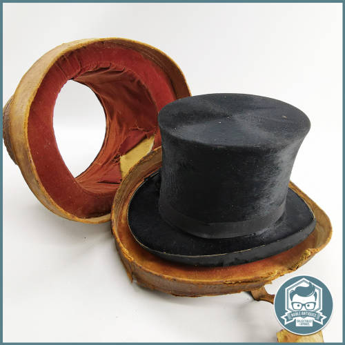 Antique 1800`s J. Shipley and Co Cape Town Genuine Top Hat and Leather Case!!!