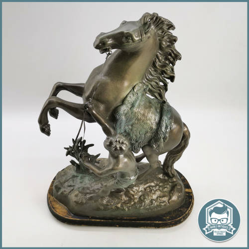 Large Signed and dated Spelter Cast Metal Sculpture !!!