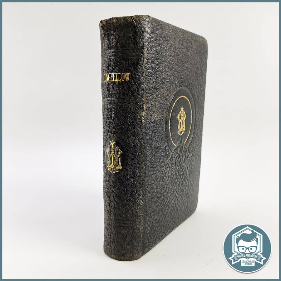 Antique 1890`s Leather-bound The poetical works of Henry Wadsworth Longfellow!!! Gifted 1929