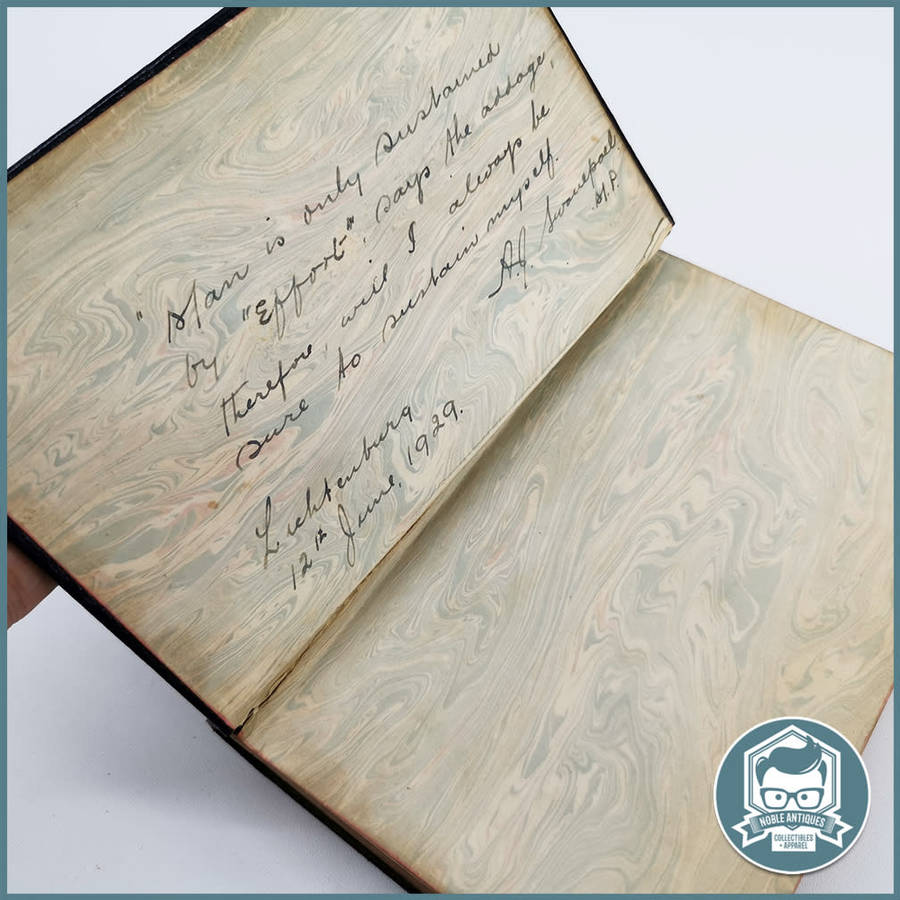 Antique 1890`s Leather-bound The poetical works of Henry Wadsworth Longfellow!!! Gifted 1929