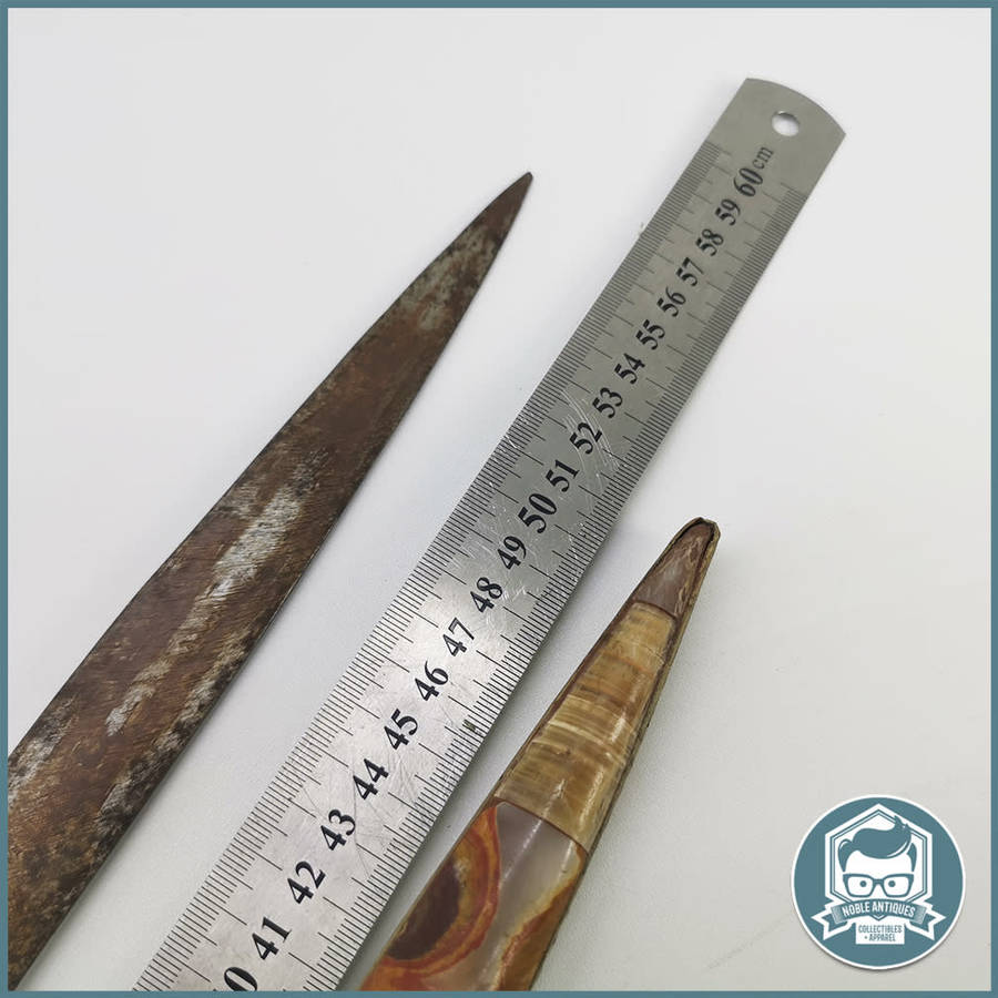 ANTIQUE Sword And Scabbard With Semi Precious Stone Inlay on Handle and Scabbard!!!