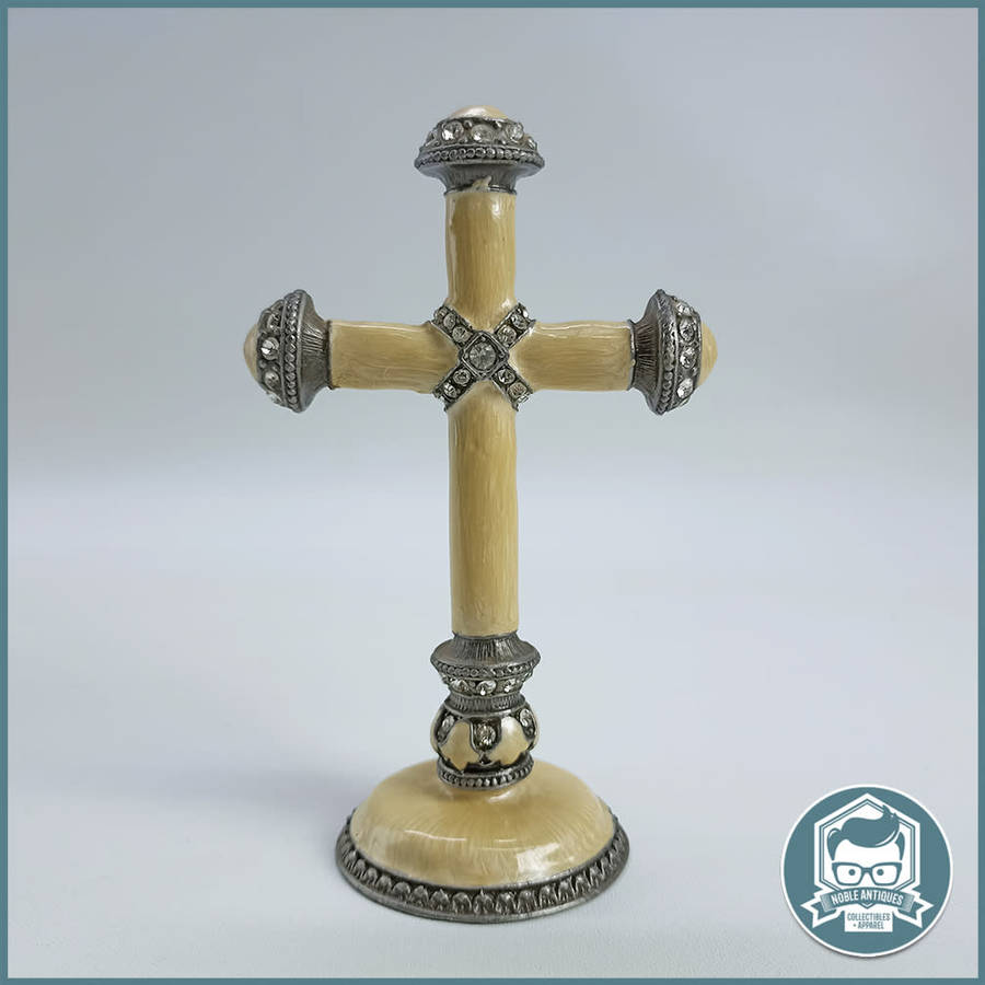 Fabergé Styled Enameled Rhinestone Crucifix!!!