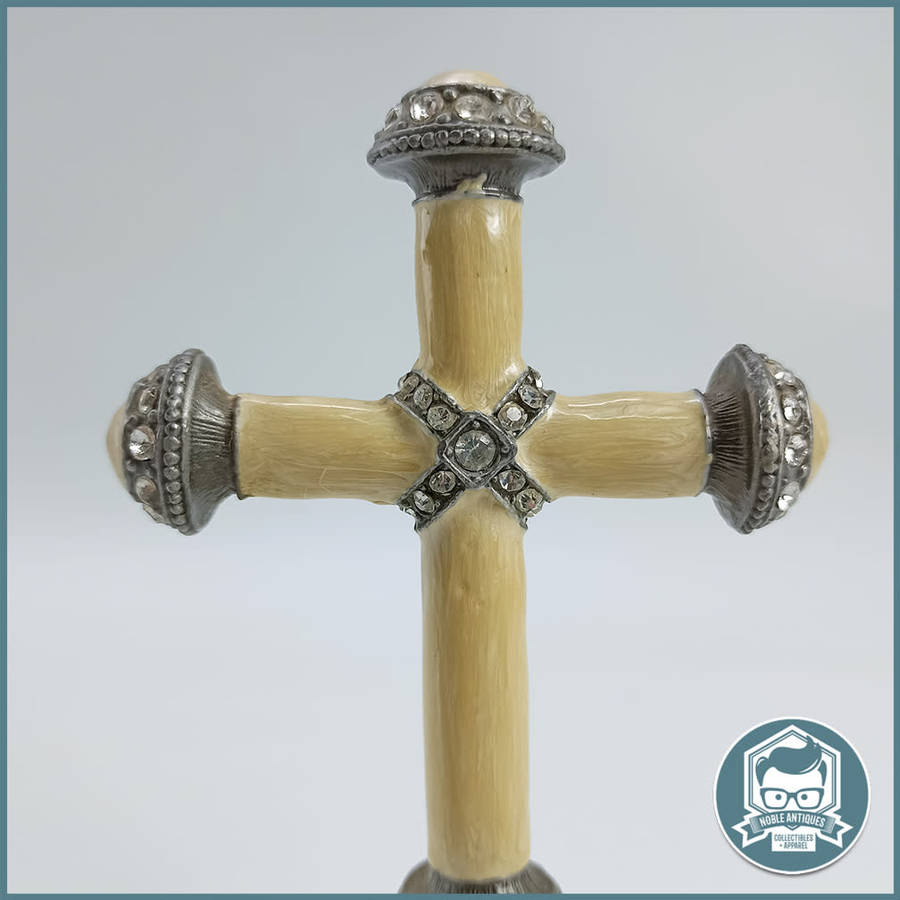 Fabergé Styled Enameled Rhinestone Crucifix!!!
